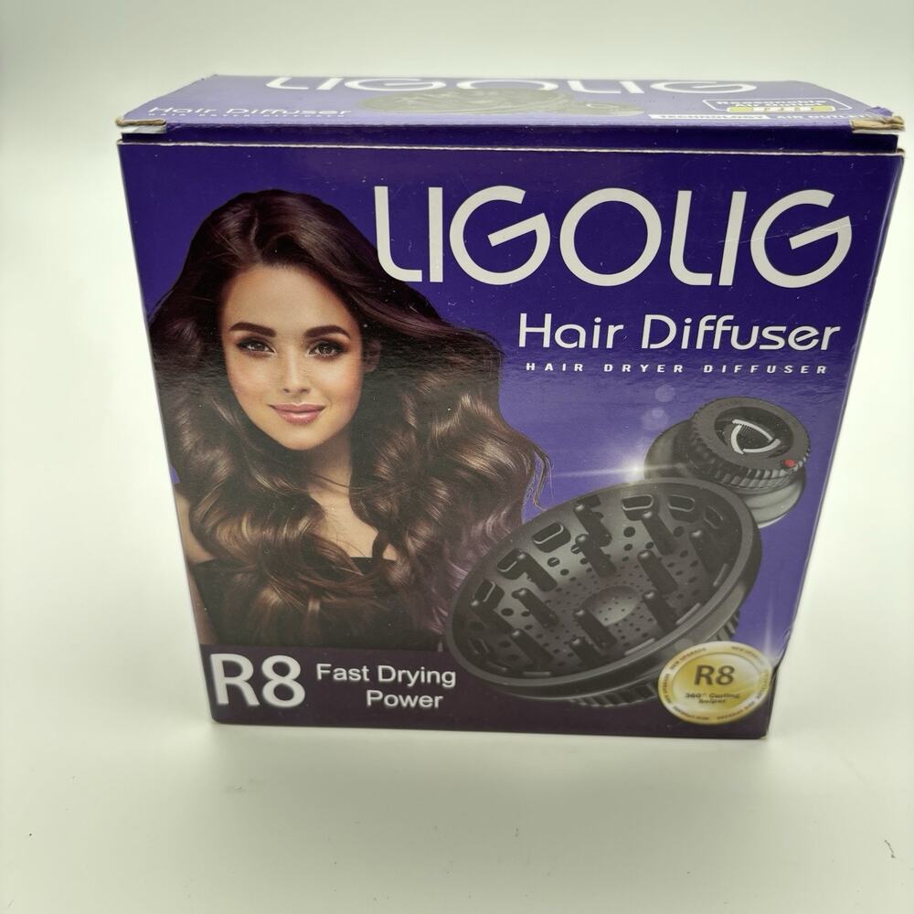 LIGOLIG Hair Diffuser. Black. New In Open Box.